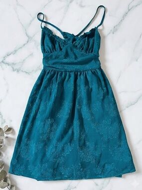 Teal Strappy open back Dress
